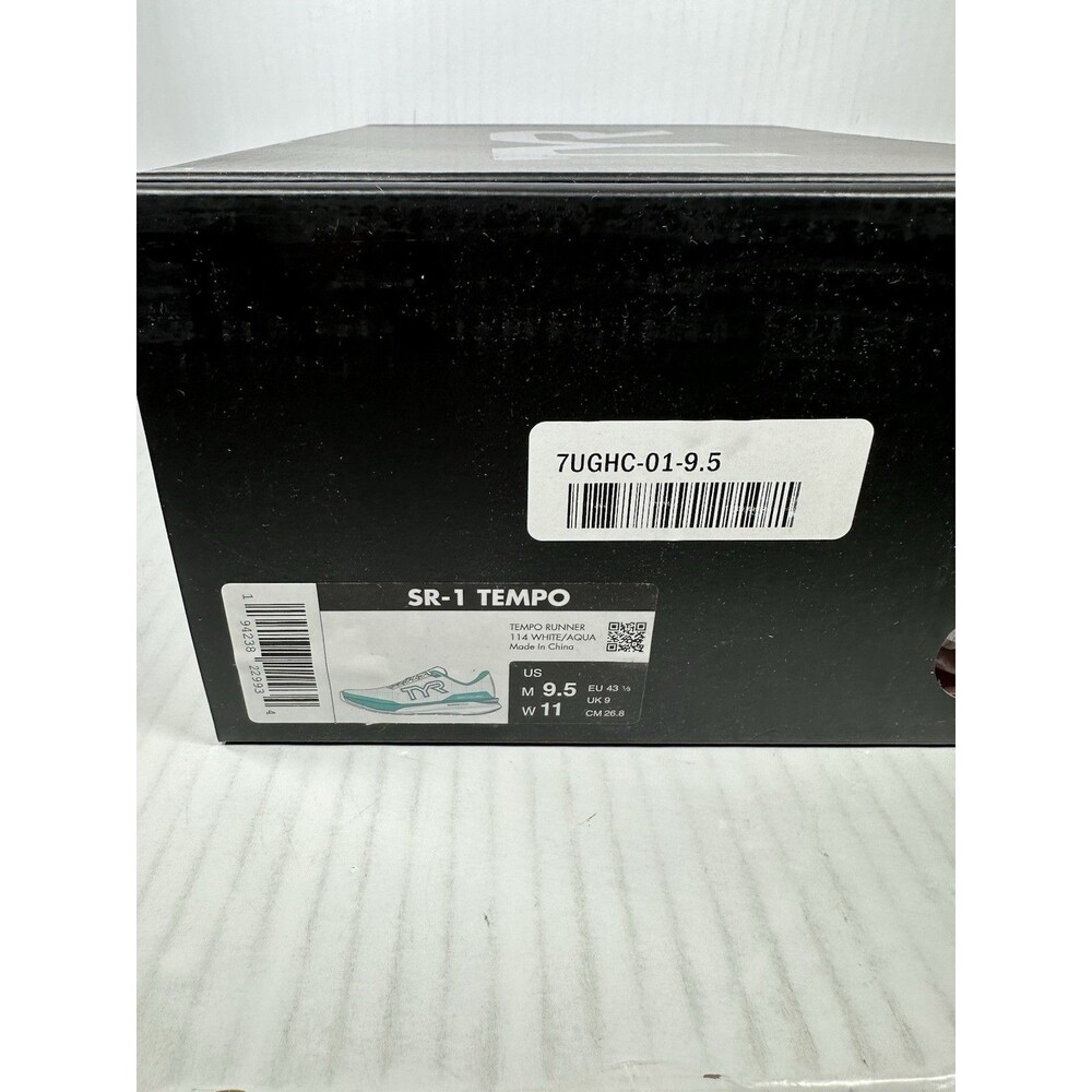 Size 9.5 TYR SR-1 Tempo White Aqua Athletic Running Training Gym Shoes Mens NEW - Picture 8 of 8